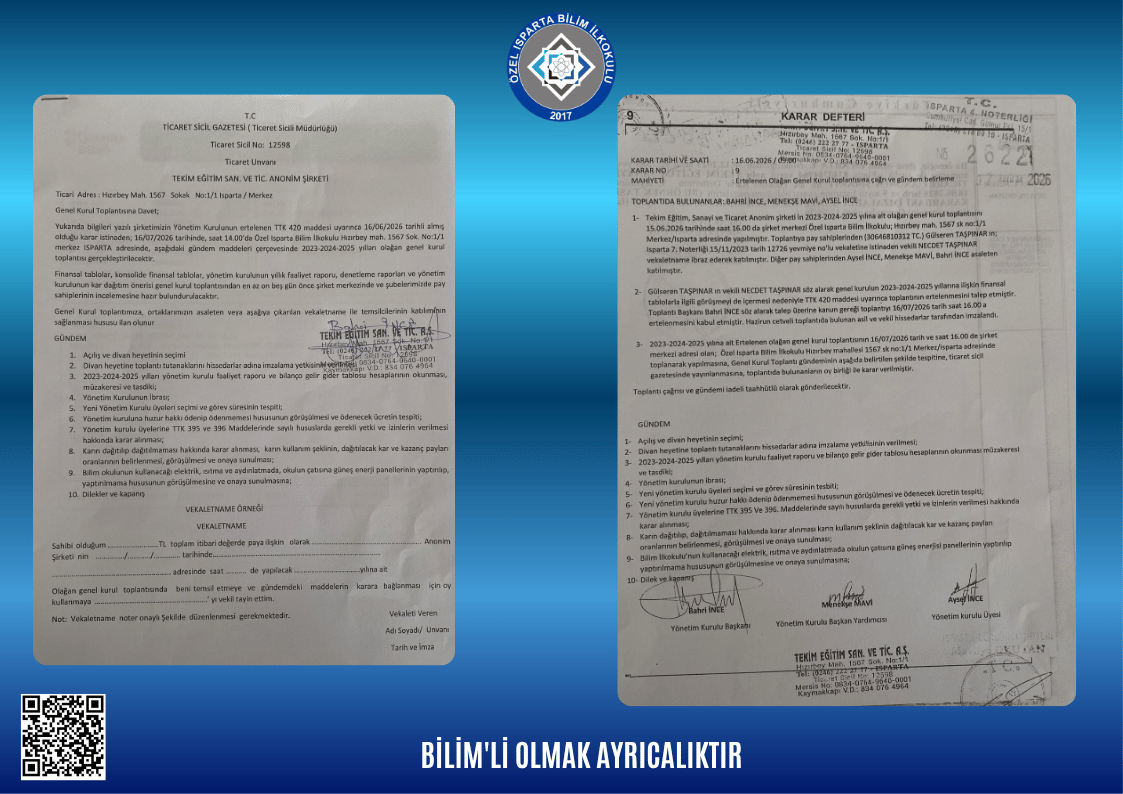 16.07.2026 Tarihine Ertelenen Genel Kurul Toplantısına Davet
